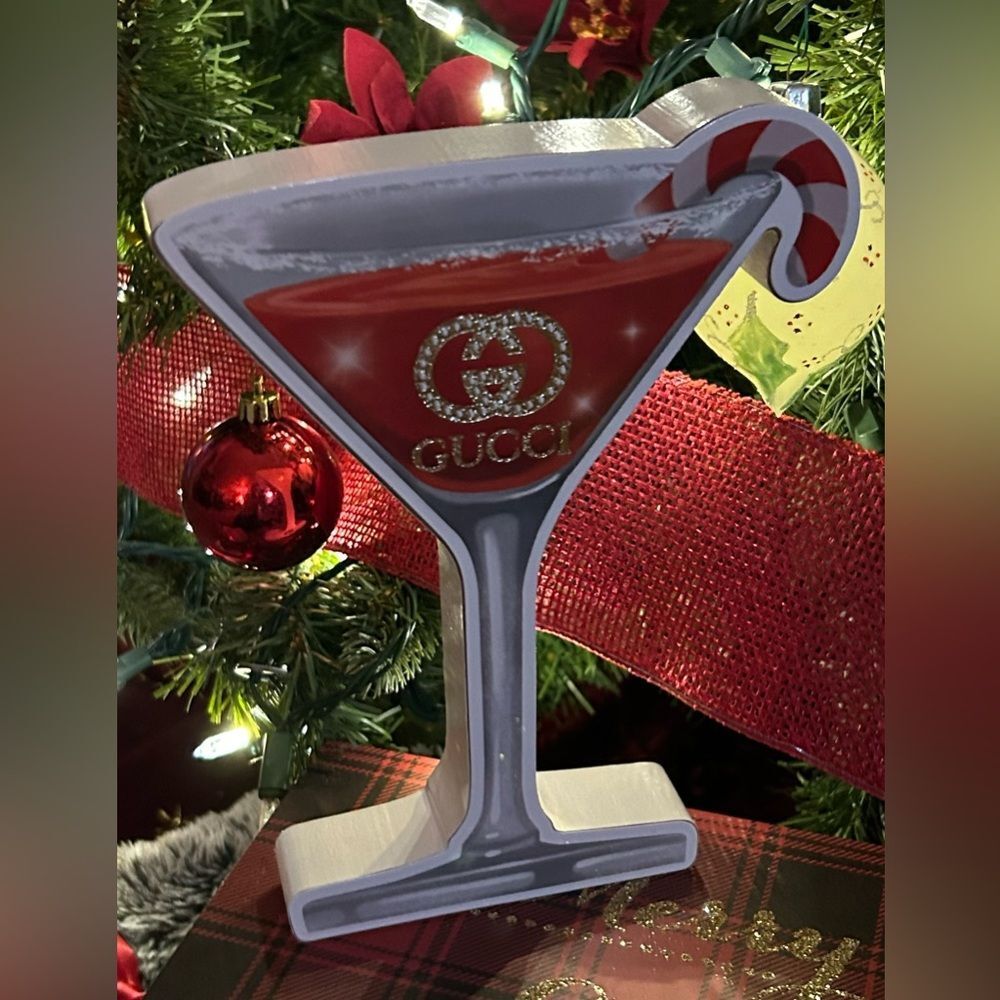 Gucci Red Martini Glass Art NWT - Picture 5 of 6